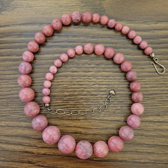 Jay King Mine Finds Pink Rhodonite Graduated Bead Necklace (707-630) EUC - Picture 5 of 5